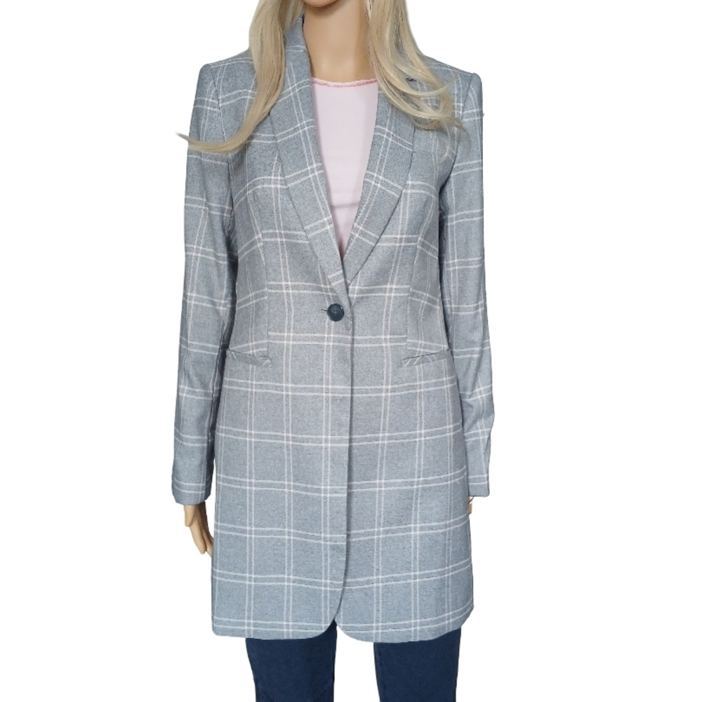 Tommy Hilfiger Women's Gray Check Blazer Size 4 NWT
